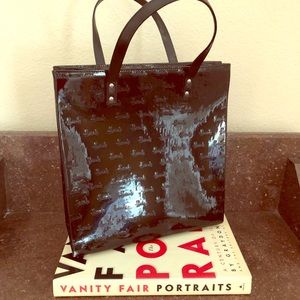 Harrod’s Logo Black Patent Leather Tote
